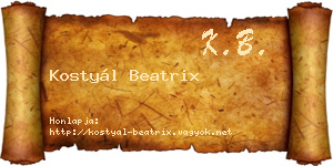 Kostyál Beatrix névjegykártya